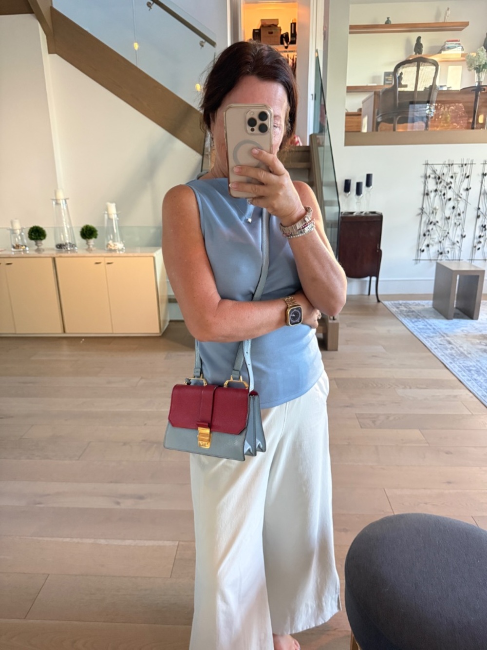 Miu Miu Two Colour Madras Leather Flap Shoulder Bag Pre-Owned - Picture 8 of 13